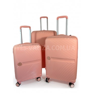 Набір валіз Франція (L M S-3шт) поліпропілен рожевий/Airtex 280