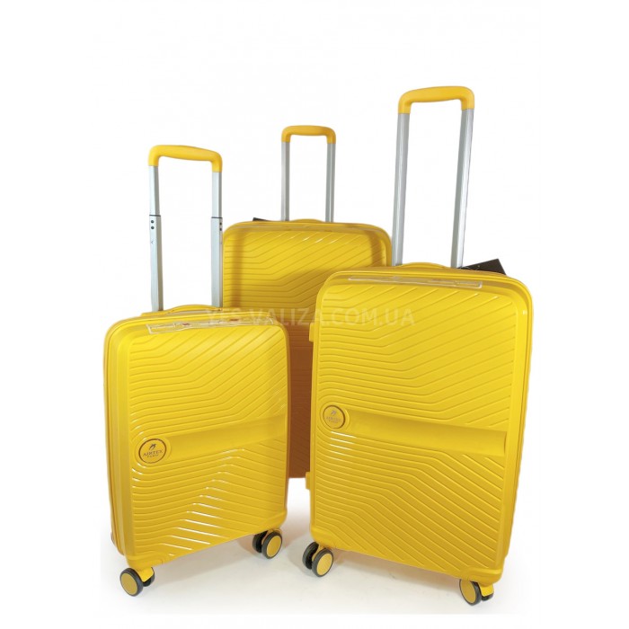 Набір валіз Франція (L M S-3шт) поліпропілен жовтий/Airtex 280, фото 1