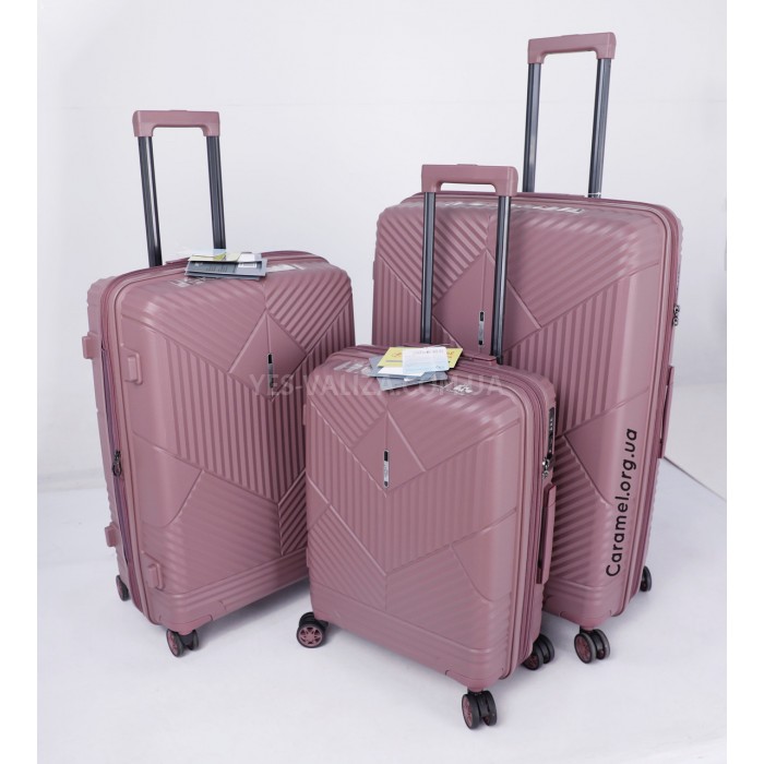 Набір валіз Франція (L M S+BC-4шт) поліпропілен фіолет/Airtex 639, фото 8