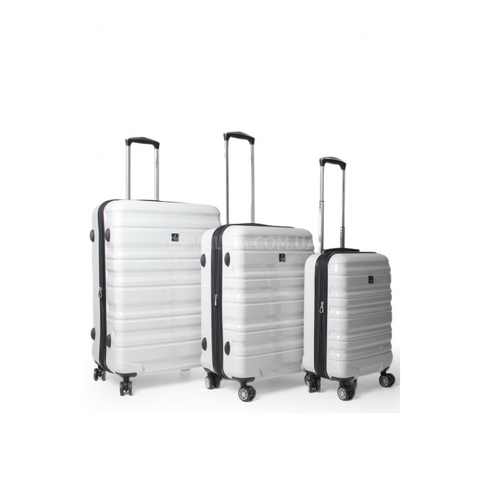 Набор чемоданов Франция (L M S-3шт) поликарбонат белый/Airtex 7323, фото 1