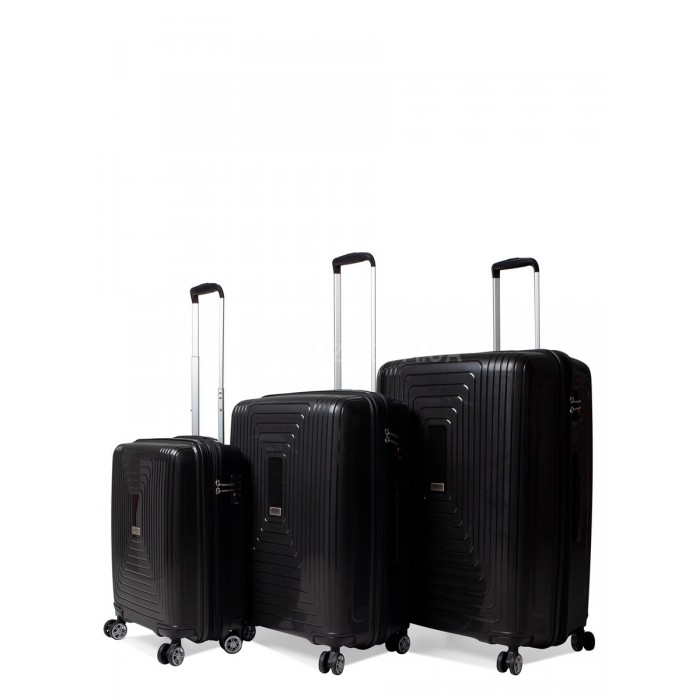 Набор чемоданов Франция (L M S-3шт) полипропилен чёрный/Airtex 241, фото 2