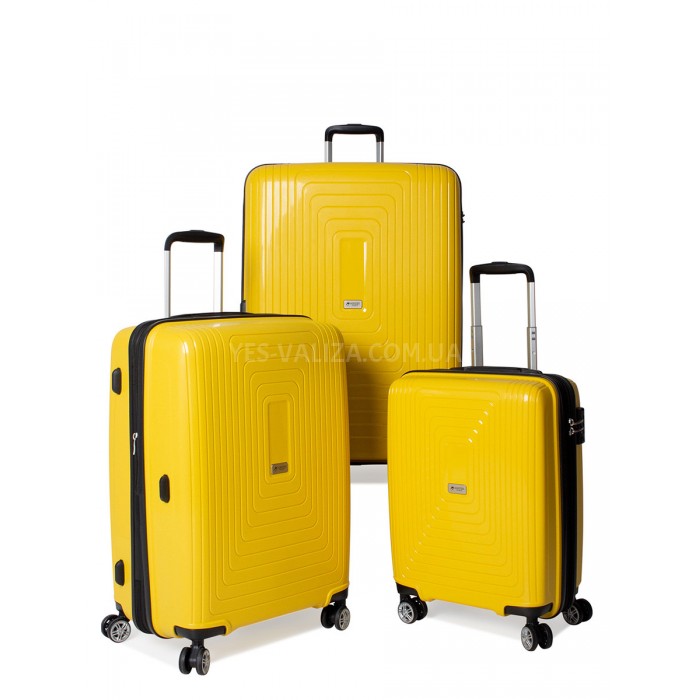 Набор чемоданов Франция (L M S-3шт) полипропилен жёлтый/Airtex 241, фото 1