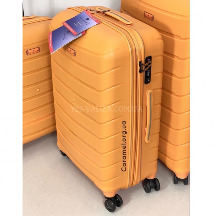 Набор чемоданов Франция (L M S-3шт) полипропилен жёлтый/Snowball, фото 7