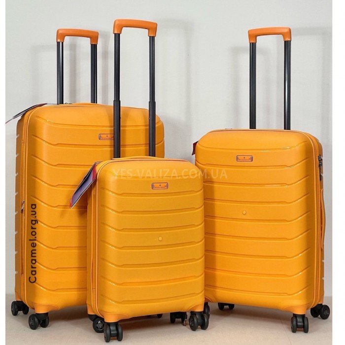Набір валіз Франція (L M S-3шт) поліпропілен жовтий/Snowball 61303, фото 1