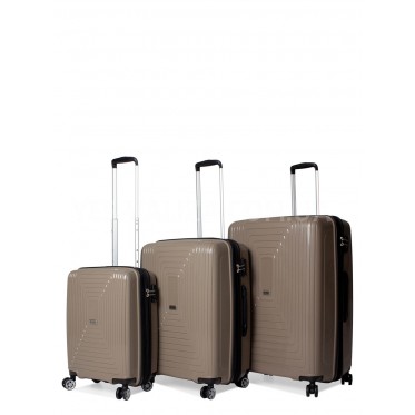Набор чемоданов Франция (L M S-3шт) полипропилен бежевый/Airtex 241