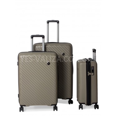 Набор чемоданов Франция (L M S-3шт) полипропилен бежевый/Snowbal 20203