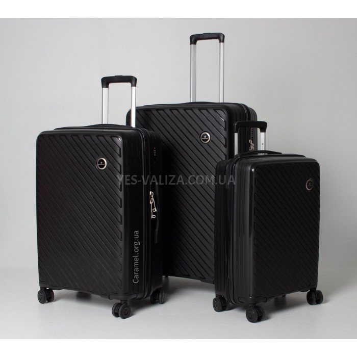 Набір валіз Франція (L M S-3шт) поліпропілен чорний/Snowball 20203, фото 2