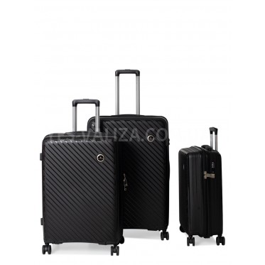 Набір валіз Франція (L M S-3шт) поліпропілен чорний/Snowball 20203