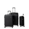 Набор чемоданов Франция (L M S-3шт) полипропилен чёрный/Snowball 20203, фото 9