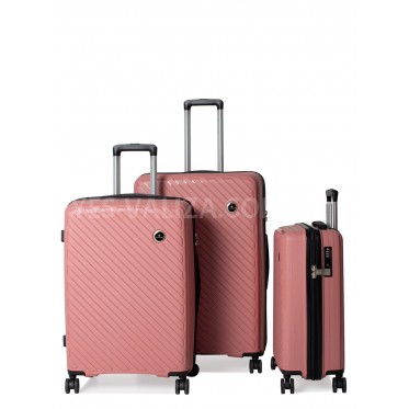 Набор чемоданов Франция (L M S-3шт) полипропилен пудра/Snowball 20203