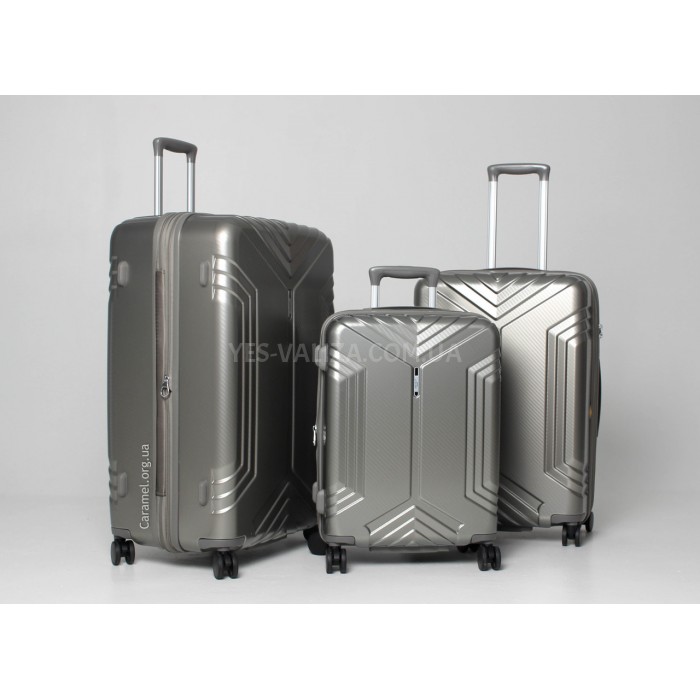 Набір валіз Франція (L M S-3шт) полікарбонат золото/Airtex 641, фото 3