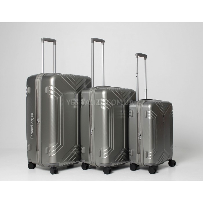 Набір валіз Франція (L M S-3шт) полікарбонат золото/Airtex 641, фото 2