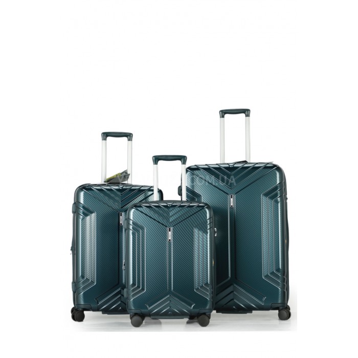 Набор чемоданов Франция (L M S-3шт) поликарбонат зелёный/Airtex 641, фото 1