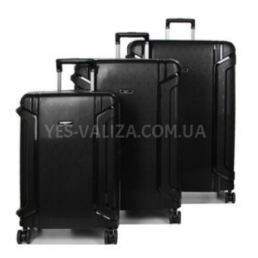 Набор чемоданов Франция (L M S-3шт) полипропилен чёрный/Airtex 645