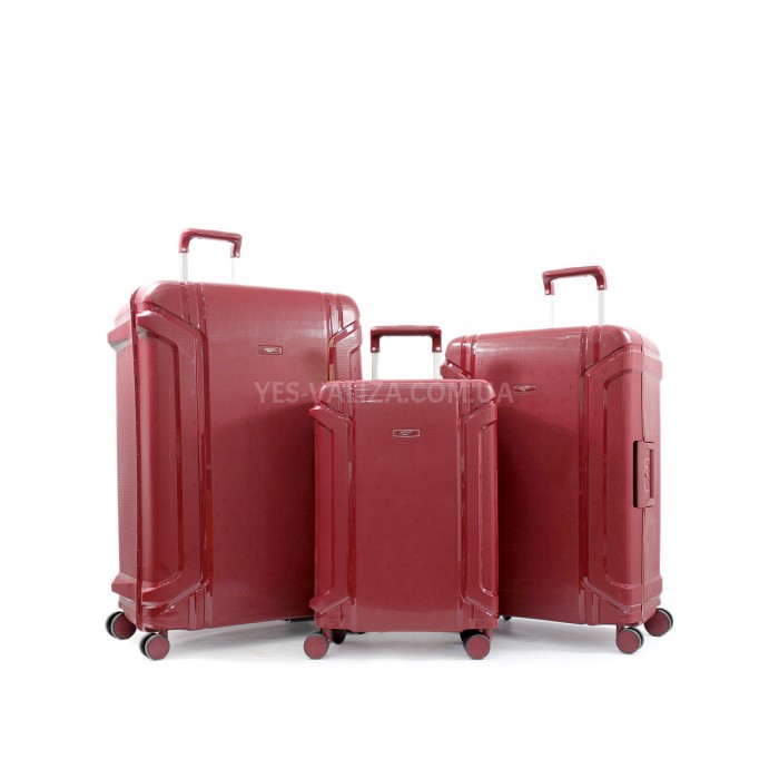 Набір валіз Франція (L M S-3шт) поліпропілен червоний/Airtex 645, фото 1