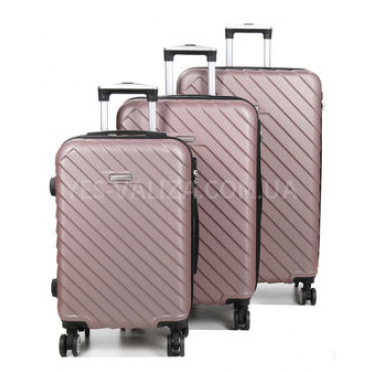 Набор чемоданов Франция (L M S-3шт) пудра/Madisson 03403