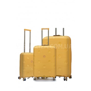 Набор чемоданов Франция (L M S-3шт) полипропилен жёлтый/Airtex 246