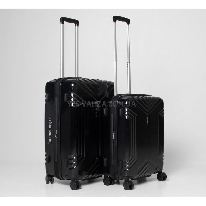 Набор чемоданов Франция (M S-2шт) поликарбонат чёрный/Airtex 641, фото 3