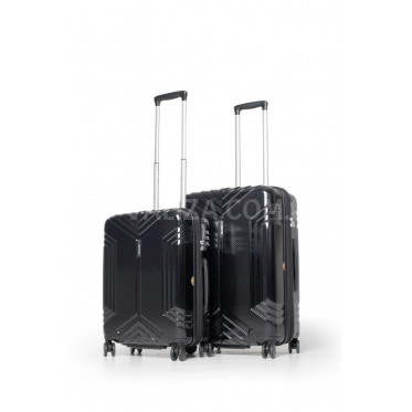 Набор чемоданов Франция (M S-2шт) поликарбонат чёрный/Airtex 641