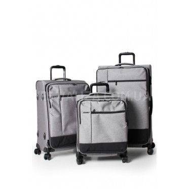 Набір валіз Франція (L M S-3шт) тканина св.сіра/Airtex 6659