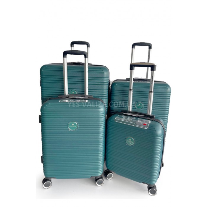 Набір валіз Франція (L M S+XS-4шт) зелений/Worldline 805, фото 1