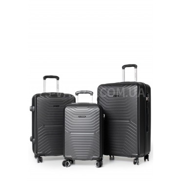 Набір валіз Франція (L M S-3шт) чорний/Worldline 625
