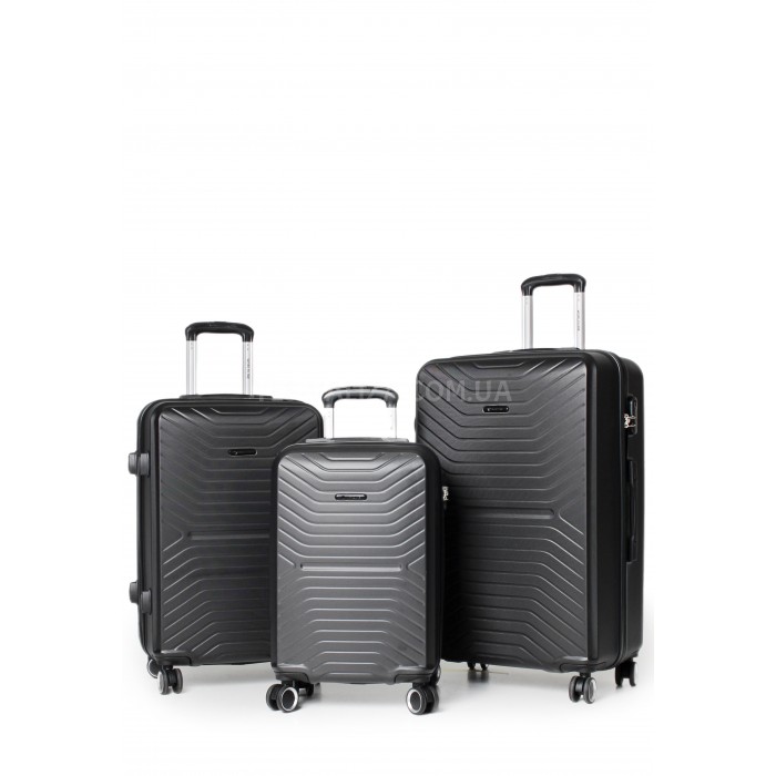 Набор чемоданов Франция (L M S-3шт) чёрный/Worldline 625, фото 1