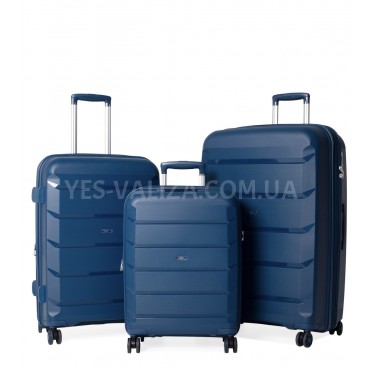 Набор чемоданов Франция (L M S-3шт) полипропилен синий/Airtex 646