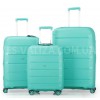 Набор чемоданов Франция (L M S-3шт) полипропилен бирюза/Airtex 646, фото 11