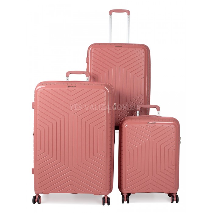 Набір валіз Франція (L M S-3шт) поліпропілен пудра/Snowball 20103, фото 1