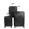 Набор чемоданов Франция (L M S-3шт) полипропилен чёрный/Snowball 20103, фото 10