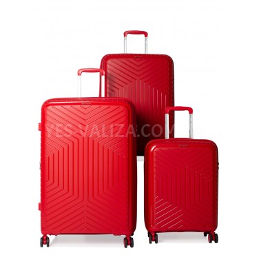 Набір валіз Франція (L M S-3шт) поліпропілен червоний/Snowball 20103