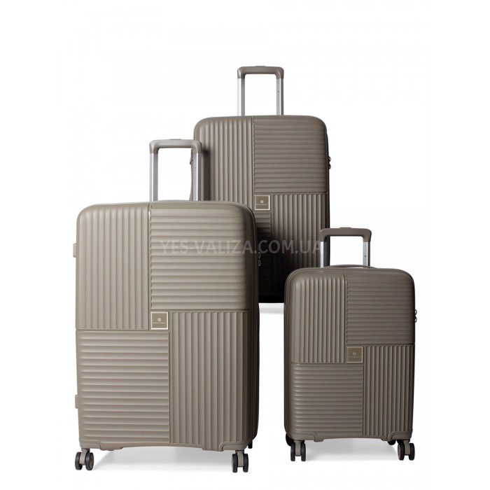 Набор чемоданов Франция (LMS-3шт) полипропилен бежевый/Snowball 20403, фото 1