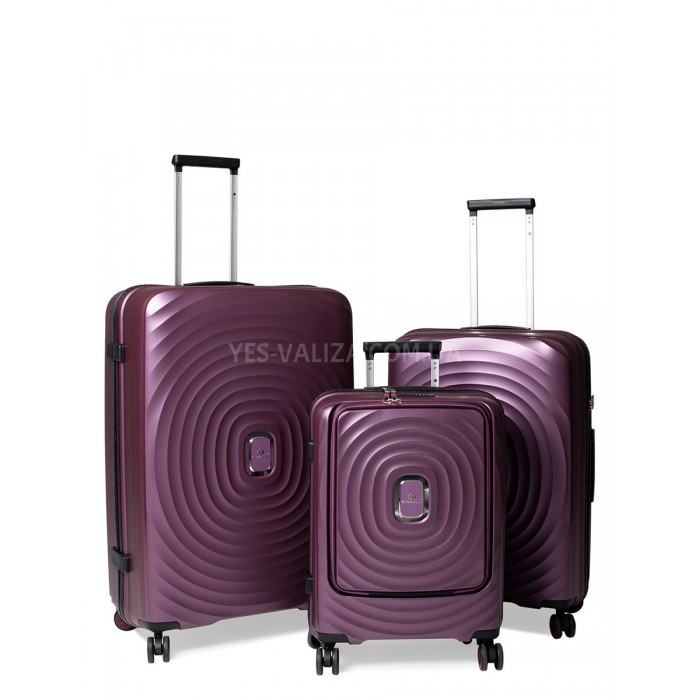 Набір валіз Франція (L M S-3шт) поліпропілен фіолет/Snowball 35203, фото 1