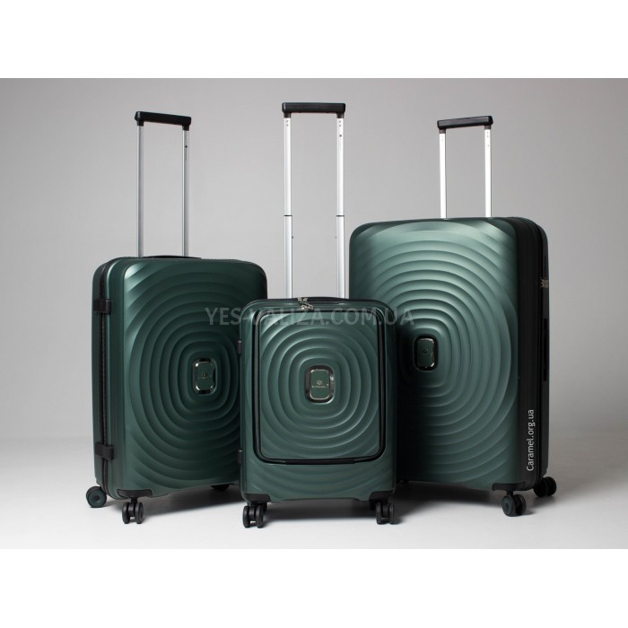 Набор чемоданов Франция (L M S-3шт) полипропилен зелёный/Snowbal 35203, фото 2