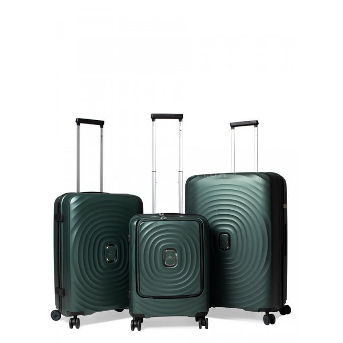 Набор чемоданов Франция (L M S-3шт) полипропилен зелёный/Snowbal 35203, фото 1