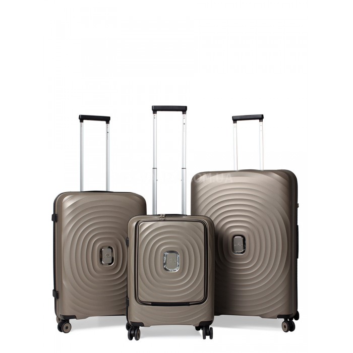 Набор чемоданов Франция (L M S-3шт) полипропилен шампань/Snowbal 35203, фото 1