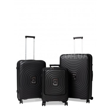 Набір валіз Франція (L M S-3шт) поліпропілен чорний/Snowball 35203