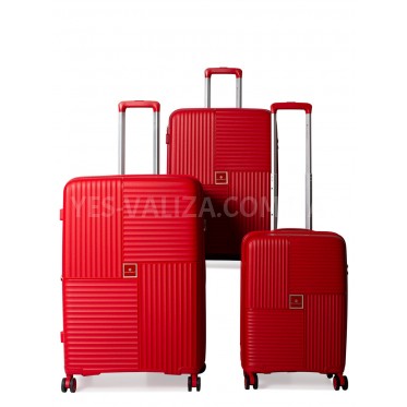 Набор чемоданов Франция (LMS-3шт) полипропилен красный/Snowball 20403
