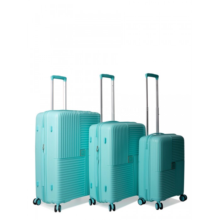 Набір валіз Франція (L M S-3шт) поліпропілен бірюза/Snowball 20403, фото 2