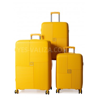 Набір валіз Франція (L M S-3шт) поліпропілен жовтий/Snowball 20403