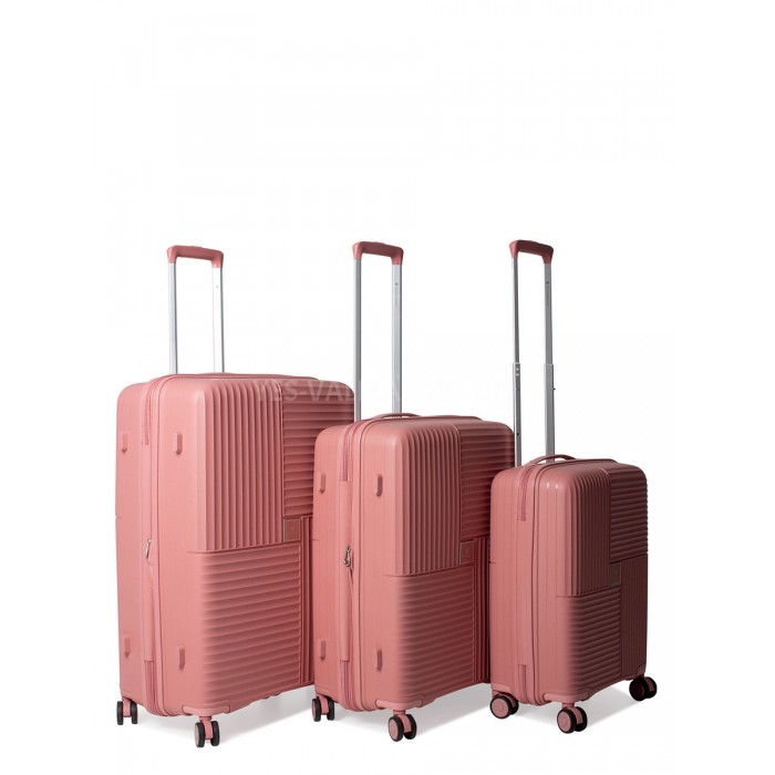 Набір валіз Франція (L M S-3шт) поліпропілен пудра/Snowball 20403, фото 3