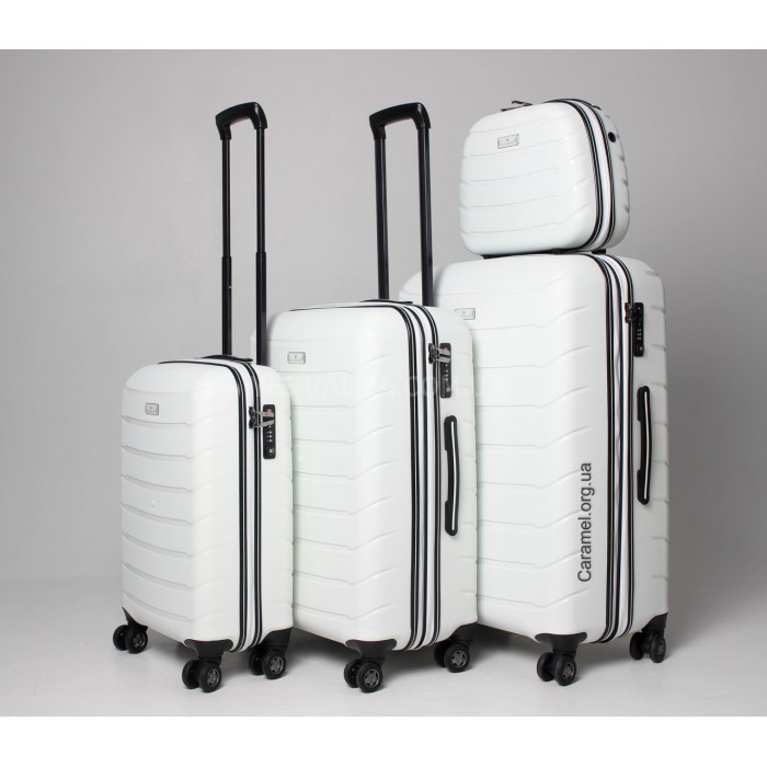 Набір валіз Франція (LMS+BC-4шт) поліпропілен білий/Snowball 61303, фото 2