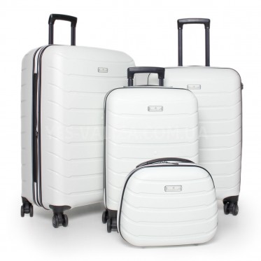 Набор чемоданов Франция (LMS+BC-4шт) полипропилен белый/Snowball 61303