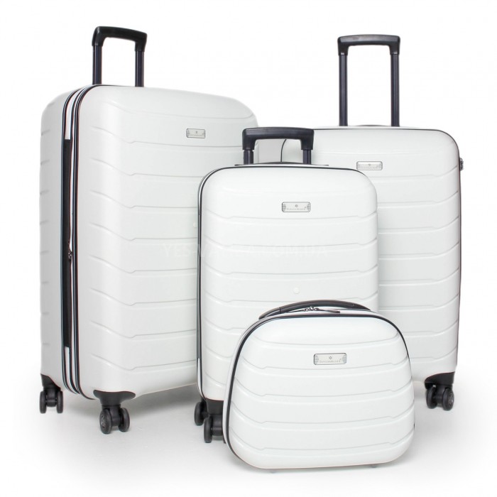 Набор чемоданов Франция (LMS+BC-4шт) полипропилен белый/Snowball 61303, фото 1