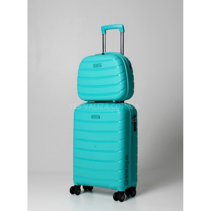 Набор чемоданов Франция (LMS+BC-4шт) полипропилен бирюза/Snowbal 61303, фото 5