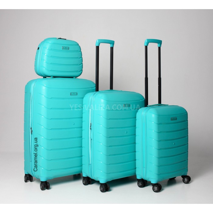 Набор чемоданов Франция (LMS+BC-4шт) полипропилен бирюза/Snowbal 61303, фото 2