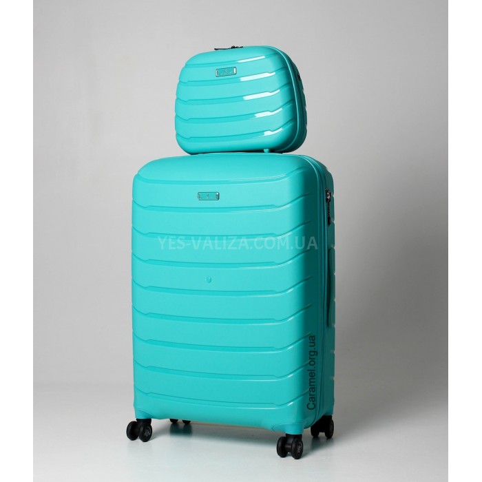 Набор чемоданов Франция (LMS+BC-4шт) полипропилен бирюза/Snowbal 61303, фото 3