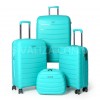 Набор чемоданов Франция (LMS+BC-4шт) полипропилен бирюза/Snowbal 61303, фото 11