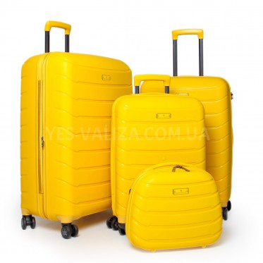 Набір валіз Франція (LMS+BC-4шт) поліпропілен жовтий/Snowball 61303